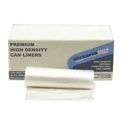 VICTORIA BAY 30"X37" CLEAR HIGH DENSITY 10 MIC MD CAN LINER 30 GALLON