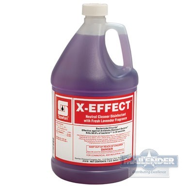 X EFFECT DISINFECTANT CLEANER CONCENTRATE NON ALKALINE FOR NON POROUS SURFACES 1 GAL