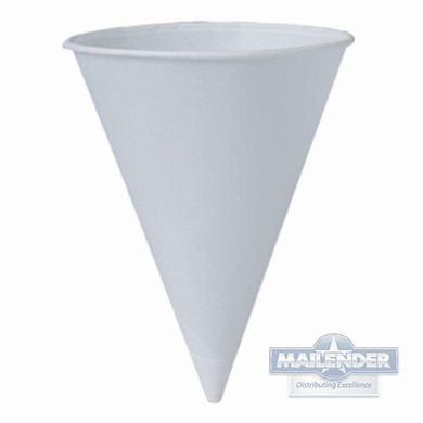 10 OZ BARE WHITE TREATED PAPER CONE WATER CUP