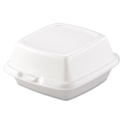 6" WHITE FOAM LARGE SANDWICH HINGED CONTAINER