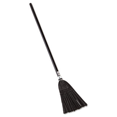 SYNTHETIC LOBBY BROOM FILL W/WOOD HANDLE BLACK