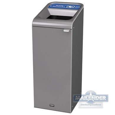 CONFIGURE INDOOR RECYCLING MIXED WASTE RECEPTACLE 15 GAL GRAY STENNI METAL