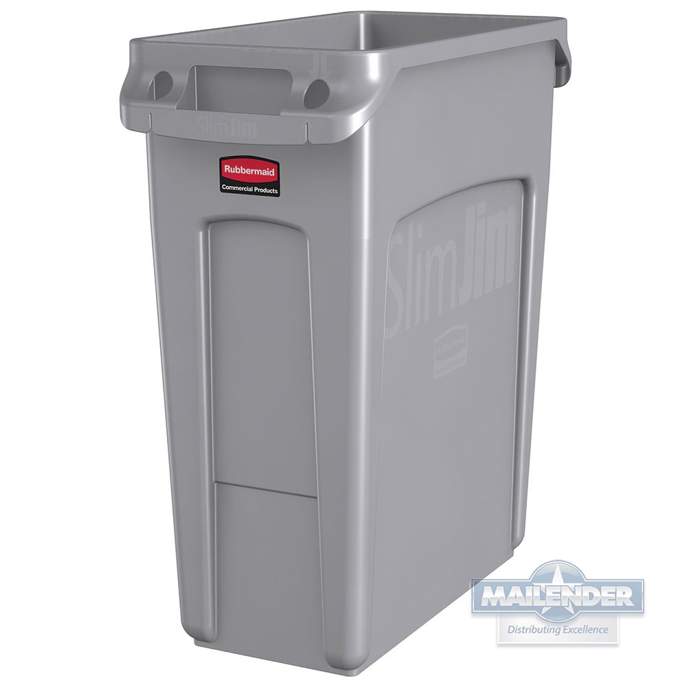 SLIM JIM CONTAINER W/VENTING CHANNELS GRAY (16GAL)