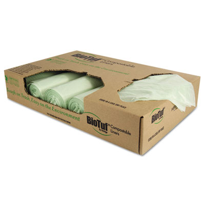 34"X48" 1 MIL 32 GAL GREEN BIOTUF COMPOSTABLE CAN LINER