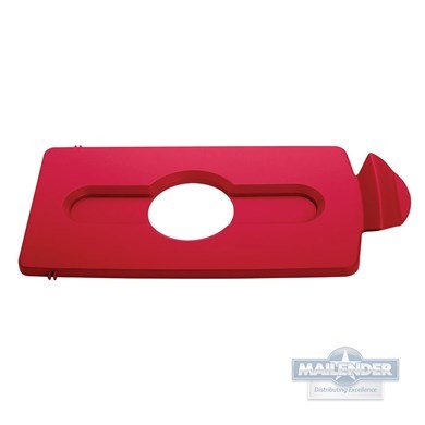 SLIM JIM RECYCLING STATION LID FOR BOTTLES/CANS RED