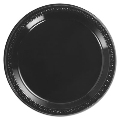 9" CHINET BLACK PLASTIC LUNCH/DINNER PLATE