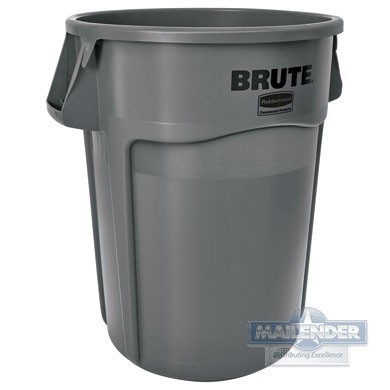 BRUTE CONTAINER W/O LID VENTING CHANNELS GRAY (44GAL)