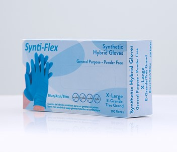 SYNTI-FLEX SYNTHETIC HYBRID GLOVE 3 MIL BLUE SMALL
