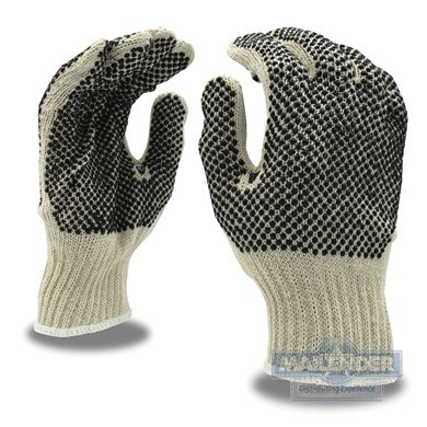 LARGE NATURAL POLY/COTTON GLOVE WITH DOTS BOTH SIDES
