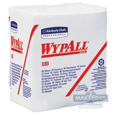 WYPALL X80 REUSABLE WIPER EXTENDED USE 1/4 FOLD 12.5"X12"