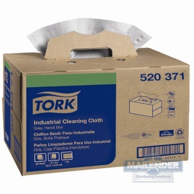 TORK INDUSTRIAL CLEANING CLOTH 14.6"X16.9" 1-PLY GREY IN HANDY BOX