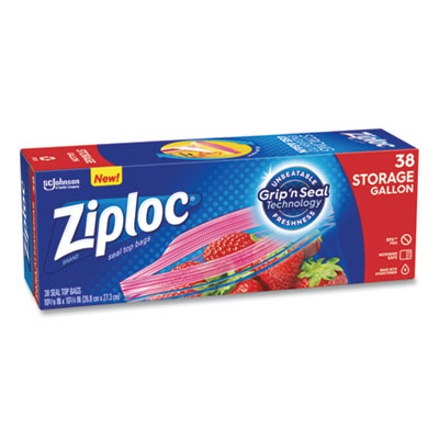 ZIPLOC DOUBLE ZIPPER 1 GAL FOOD/FREEZER BAG 38-CT