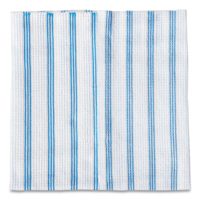 12X12 DISPOSABLE MICROFIBER CLEANING CLOTHS, BLUE/WHITE STRIPES 600/CA