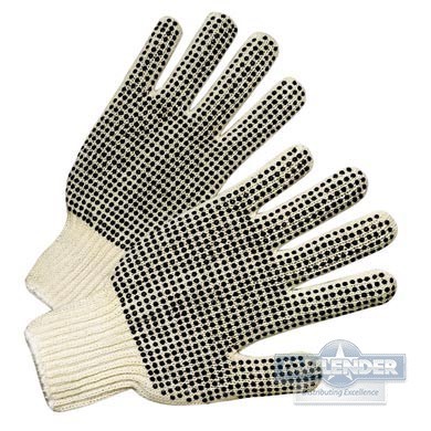 COTTON GLOVE W/BLACK DOTS BOTH SIDES SMALL WOMENS
