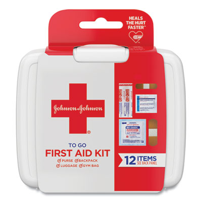 12 PIECE MINI FIRST AID KIT TO GO, PLASTIC CASE