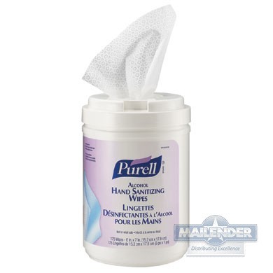 PURELL ALCOHOL HAND SANITIZING WIPES CANISTER 175-CT
