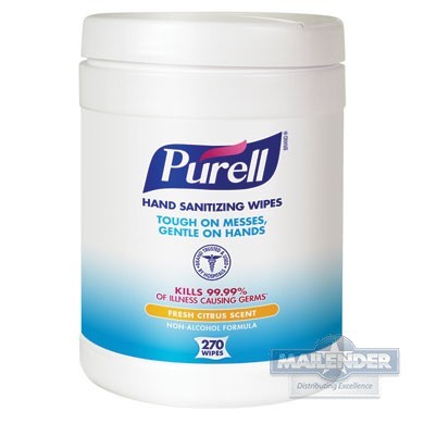 PURELL NON ALCOHOL HAND SANITIZING WIPES CANISTER 270-CT