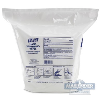 PURELL HAND SANITIZING WIPES REFILL POUCH 1200-CT