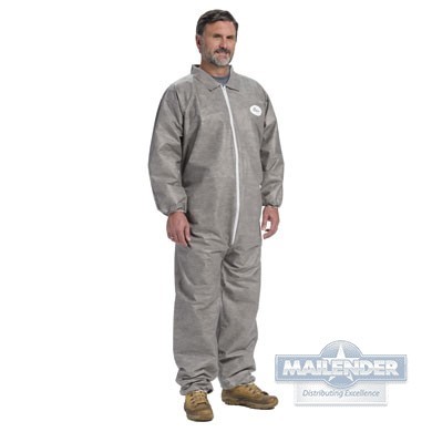 POSI-WEAR COVERALL ZIP W/ELASTIC WRIST/ANKLE SMMS SMALL GRAY