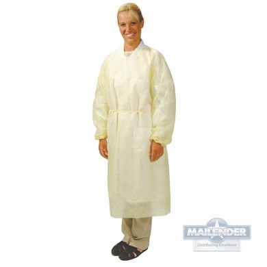 YELLOW POLYPROPYLENE ISOLATION GOWN, XL 50/CA