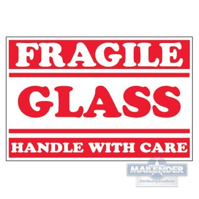 2"X3" FRAGILE GLASS HANDLE WITH CARE LABEL