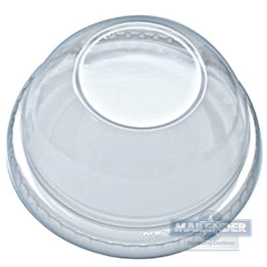 CLEAR PLASTIC DOME LID NO HOLE FOR 9,12,16 & 24 OZ PLASTIC CUPS