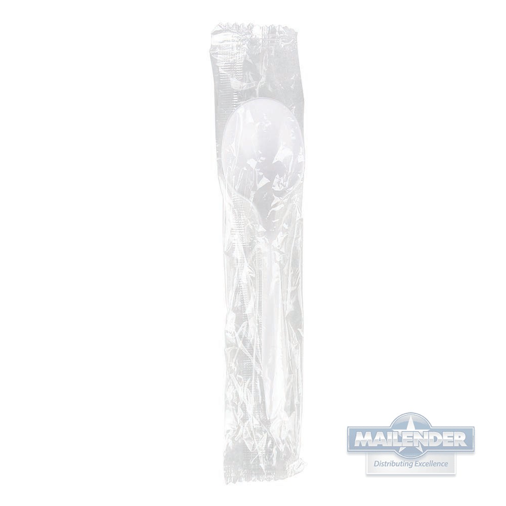 MEDIUM WEIGHT SOUP SPOON POLY PRO WHITE WRAPPED 1000/CA