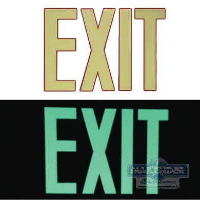 UL LISTED EXIT SIGN LUCITE CLEAR W/MOUNTING BRACKETS GREEN