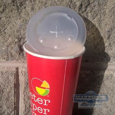 CLEAR PLASTIC X-SLOT LID FOR 9 12 & 20 OZ PET CUPS