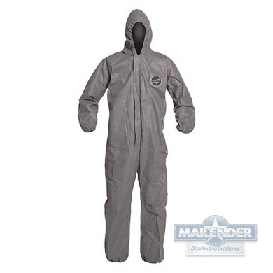 DUPONT PROSHIELD 10 2X COVERALL ELASTIC WRIST/ANKLE W/ HOOD GRAY