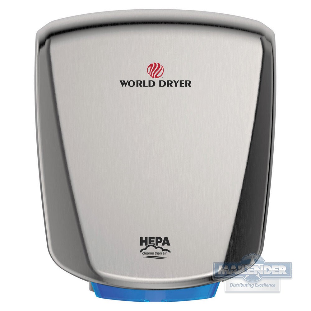 BRUSHED STAINLESS STEEL SURFACE MOUNTED VERDEDRI HAND DRYER