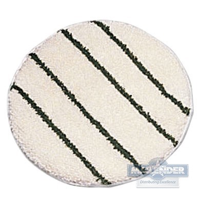 CARPET BONNET 20" MICROFIBER GREEN SCRUB STRIPS WHITE/BLACK