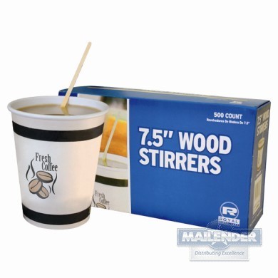 7.5" WRAPPED WOODEN COFFEE STIRRER