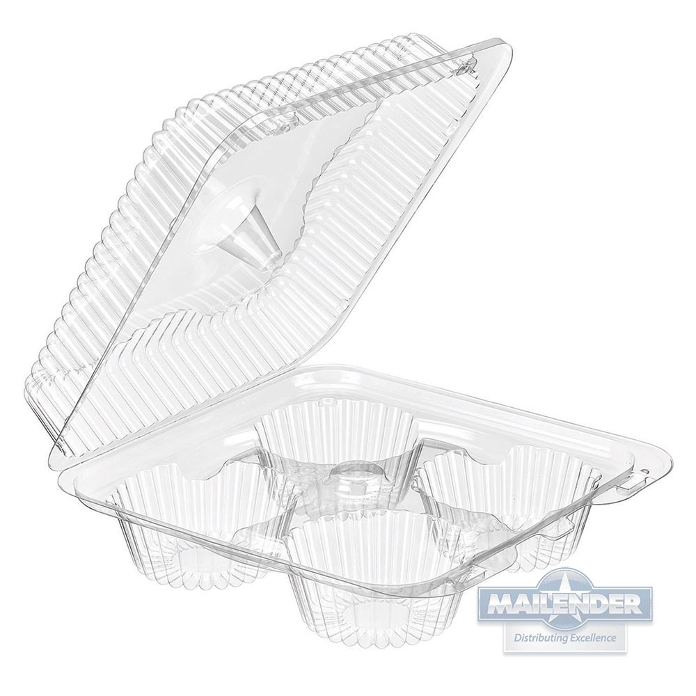 FOUR COMPARTMENT BARLOCK CLEAR CLAMSHELL CUPCAKE CONTAINER 300/CA