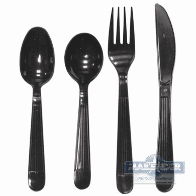 SOUP SPOON HEAVY WEIGHT POLYPRO BLACK DENSE PACK