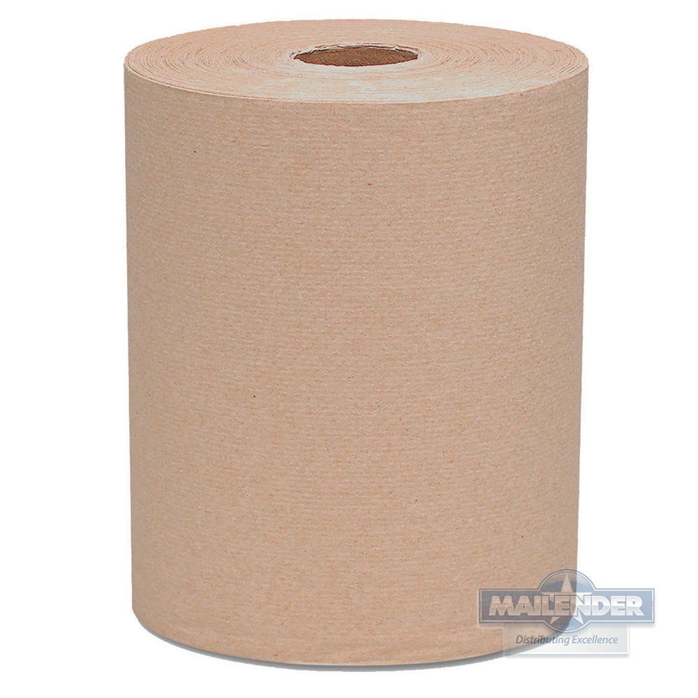 8" BROWN HARD ROLL TOWEL RECYCLED PAPER 800