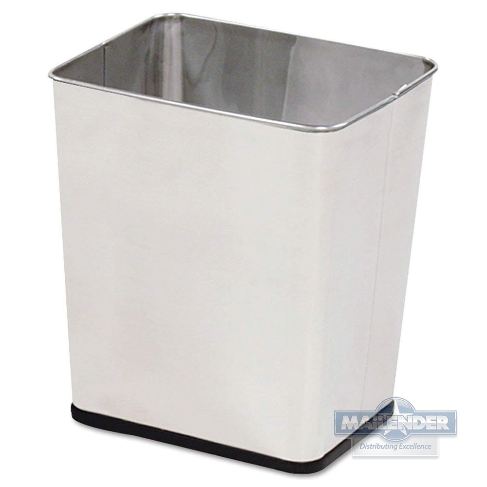 CONCEPT COLLECTION OPEN TOP WASTE BASKET 29QT STAINLESS STEEL