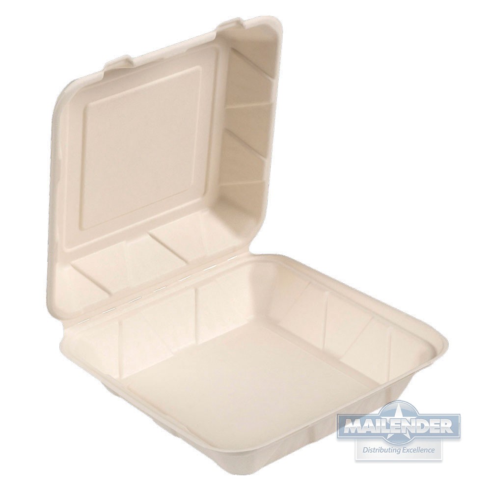 9" HINGED BAGASSE CONTAINER 200/CA