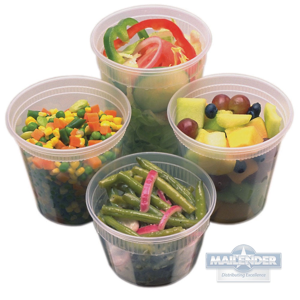 16  OZ ROUND CLEAR DELI FOOD CONTAINER & LID COMBO 240/CA